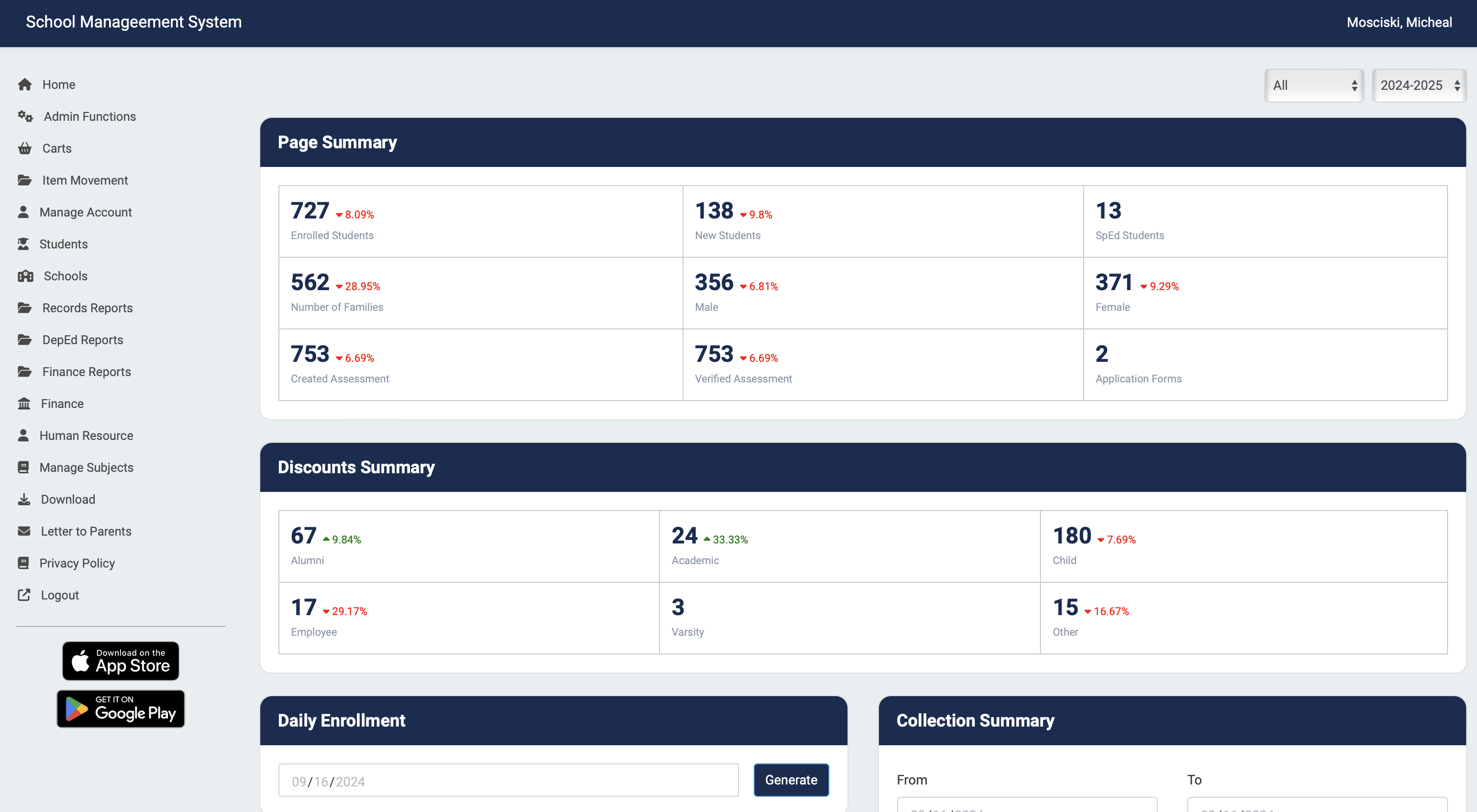 Screenshot of the SaaS